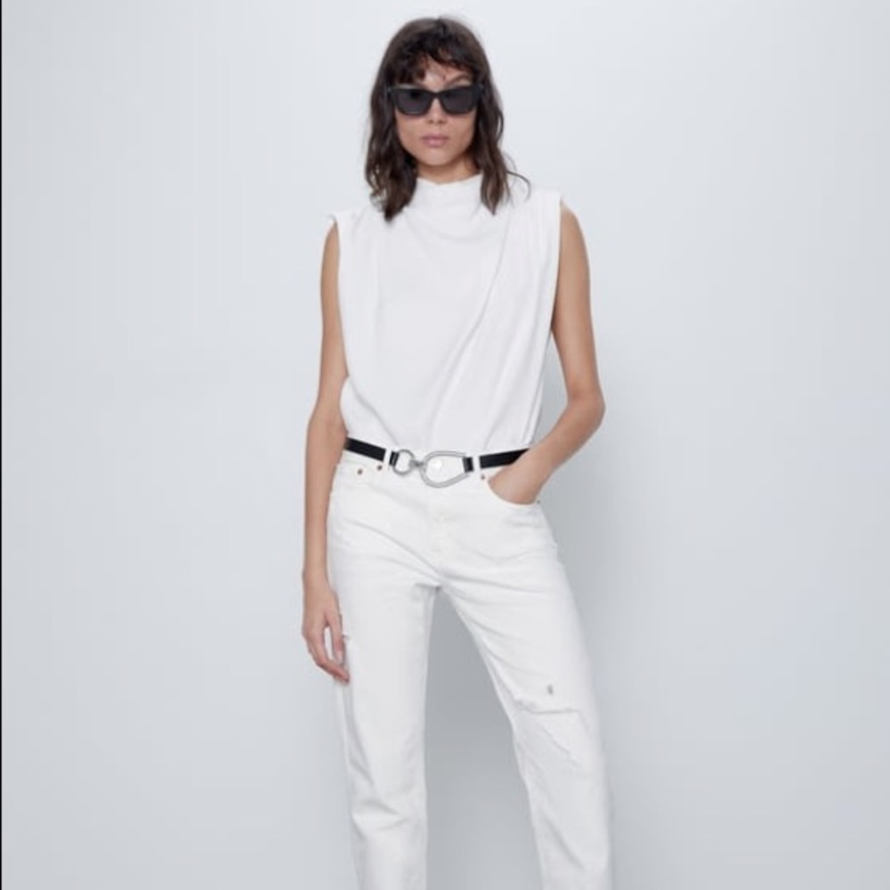 NWT Zara High Collar Shirt